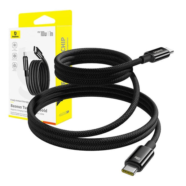 Baseus Tungsten Gold USB-C - USB-C 100W USB-kaapeli 1m (musta)