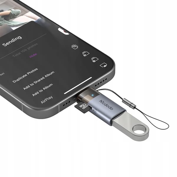 MCDODO USB-A TIL LIGHTNING ADAPTER TF KORT LÆSER 512 OTG LED