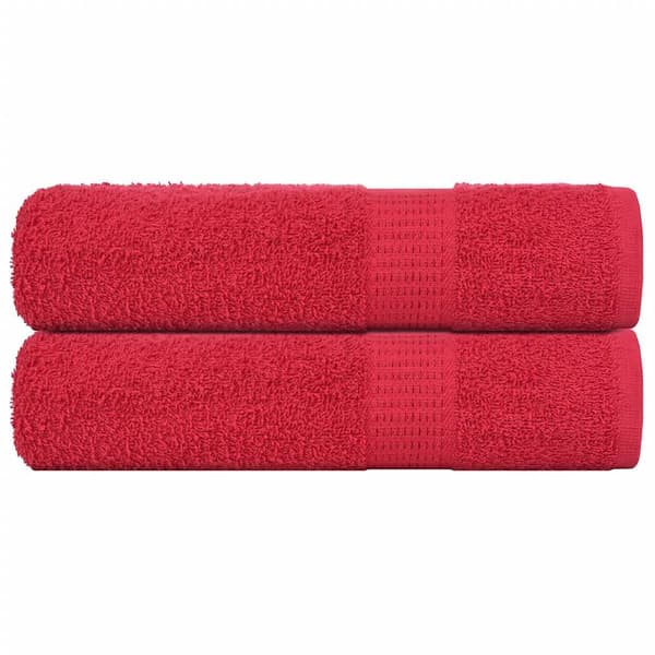 vidaXL Handdukar, 2 st, Röda, 50x100 cm, 100% Bomull