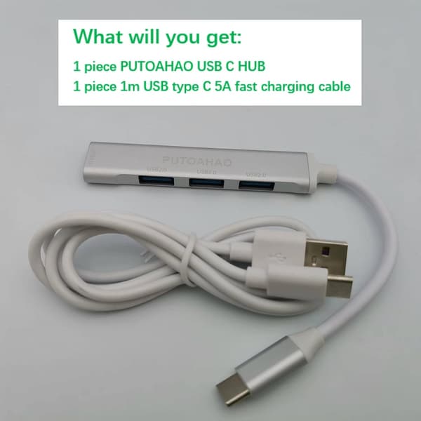 ADAPTER SPLITTER KONVERTER HUB USB C TILL 4 USB-PORTAR