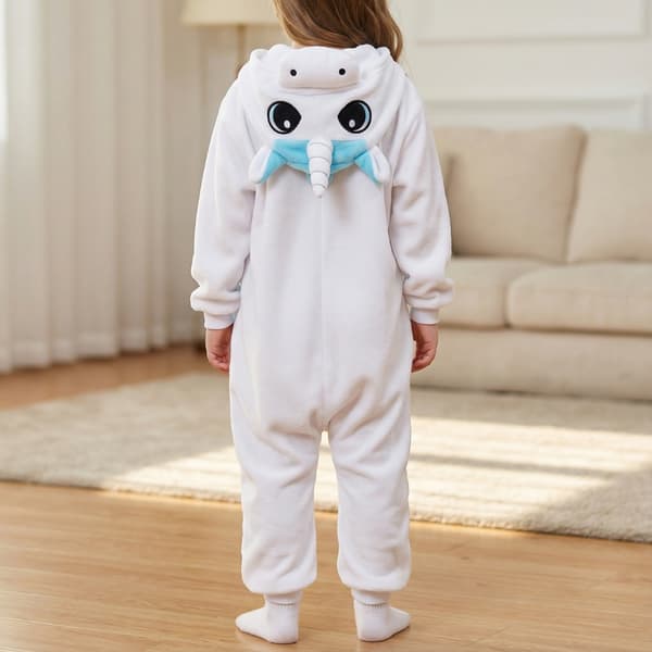Kigurumi-pyjamas vit enhörning barn 105-115 cm