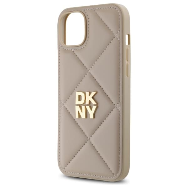 DKNY DKHCP15MPQDSLE iPhone 15 Plus 6,7 Beige Quiltet Stack Logo