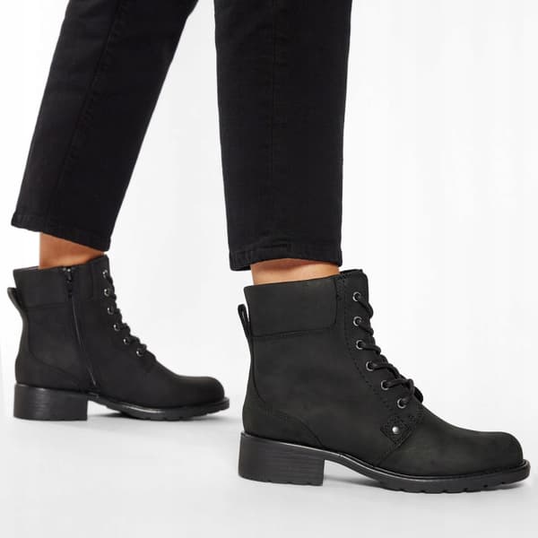 CLARKS DAMESKO ANKELSTØVLER SORT LÆDER 36 3C3G6*