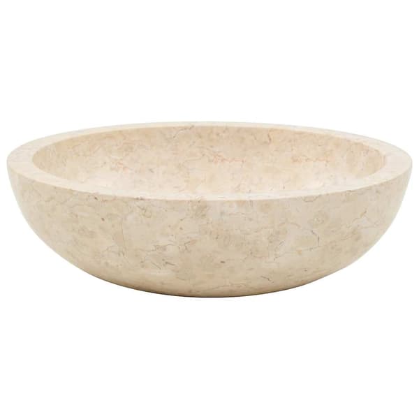 vidaXL Handfat, 40 x 12 cm, Marmor, Krämfärgad