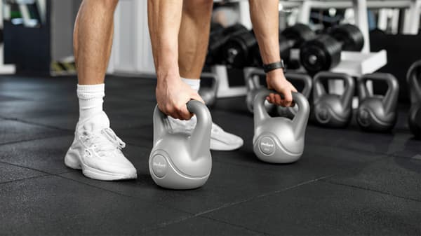 Rebel Kettlebell 4 kg grå træningskettelklokke ABS