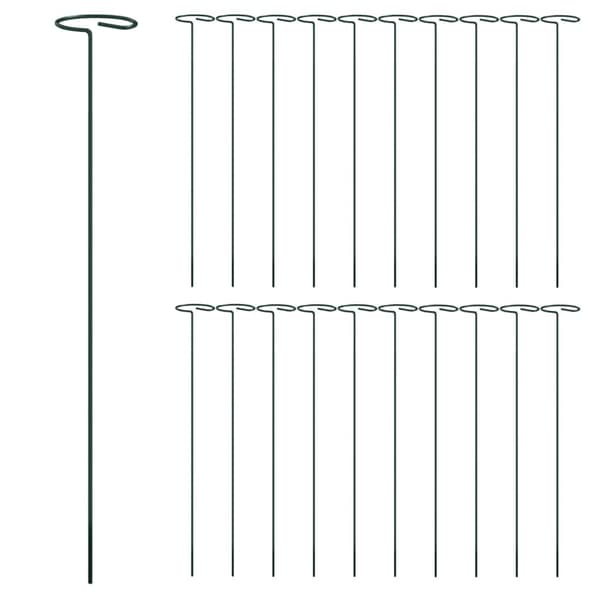 vidaXL Växtstöd, 20 st, mörkgröna, 40 cm, stål