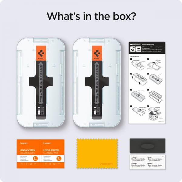 Härdat glas SPIGEN GLAS.TR EZ FIT 2-pack iPhone 13 / 13 PRO / 14 / 16E Sekretessskydd
