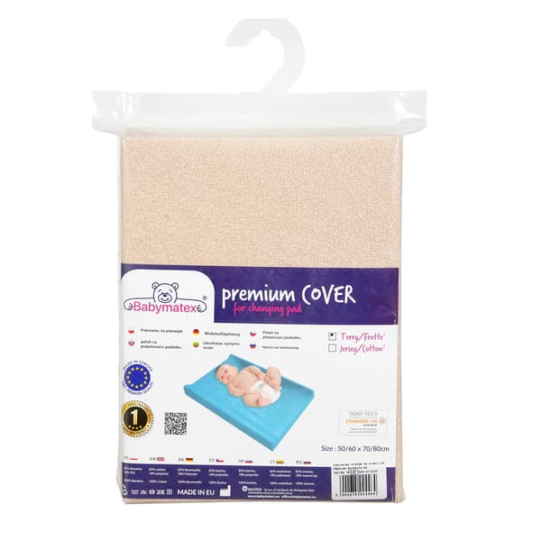 Frottébetræk til puslebord 50x70/80 PREMIUM Beige
