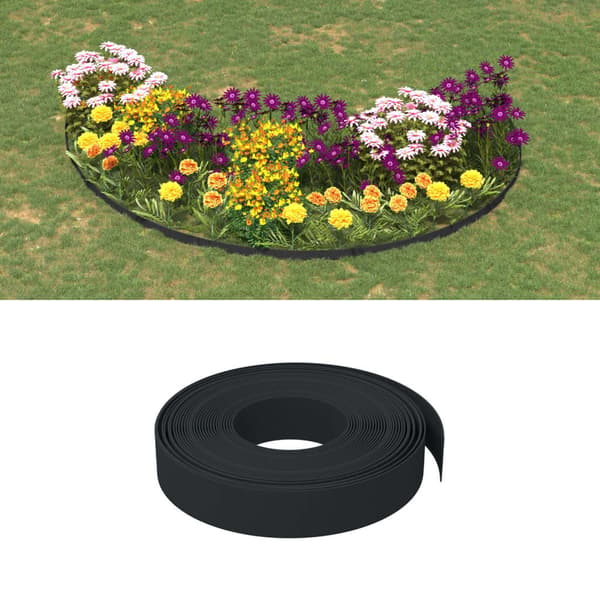 vidaXL havekant, 3 stk., sort, 10 m, 10 cm, polyethylen