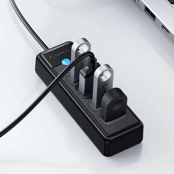 Orico PW4U-U3 USB-A / 4x USB-A 3.0 Hubb - Svart
