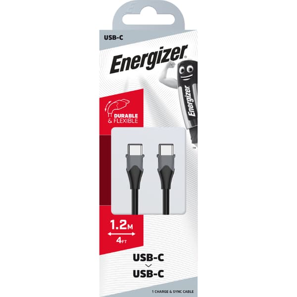 Energizer Classic - USB-C till USB-C anslutningskabel 1,2 m (svart)