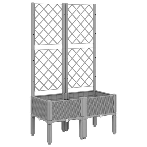 vidaXL haveplantekasse med espalier, lysegrå, 80x40x142 cm, PP