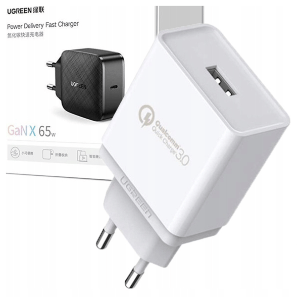 UGREEN CD122 vægoplader, USB-A, QC3.0, 18W (hvid)