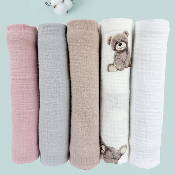 Plumeri Muslin Bleer Sæt med 5 Farver 70x70 cm