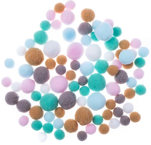Pompoms Pehmo-pom-pomit Pastelli Joulu 90 kpl