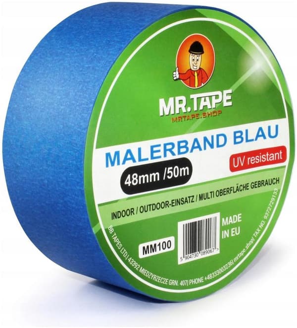 Blå maskeringstejp 48mm / 50m MR.TAPE BLÅ MASKERINGSTEJP UV30