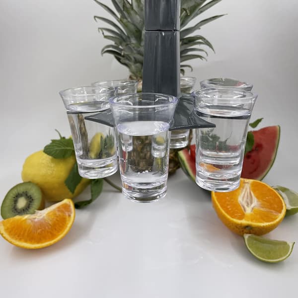 DRIKKEVARME ALKOHOLDISPENSER + 6 GLAS TIL FESTBAR