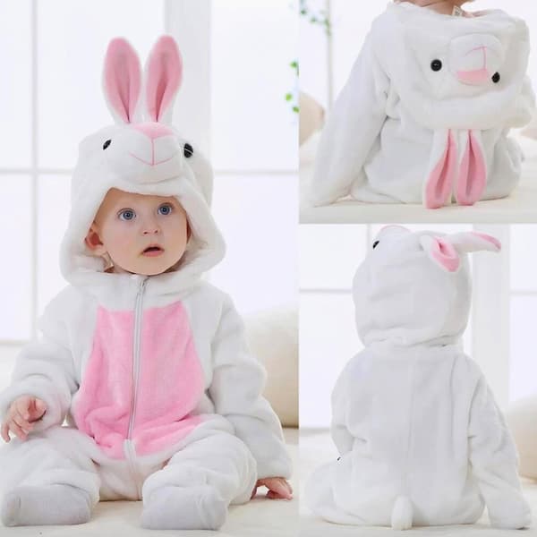 Pyjamasdräkt Vit Kanin Baby 80: 65-75 cm