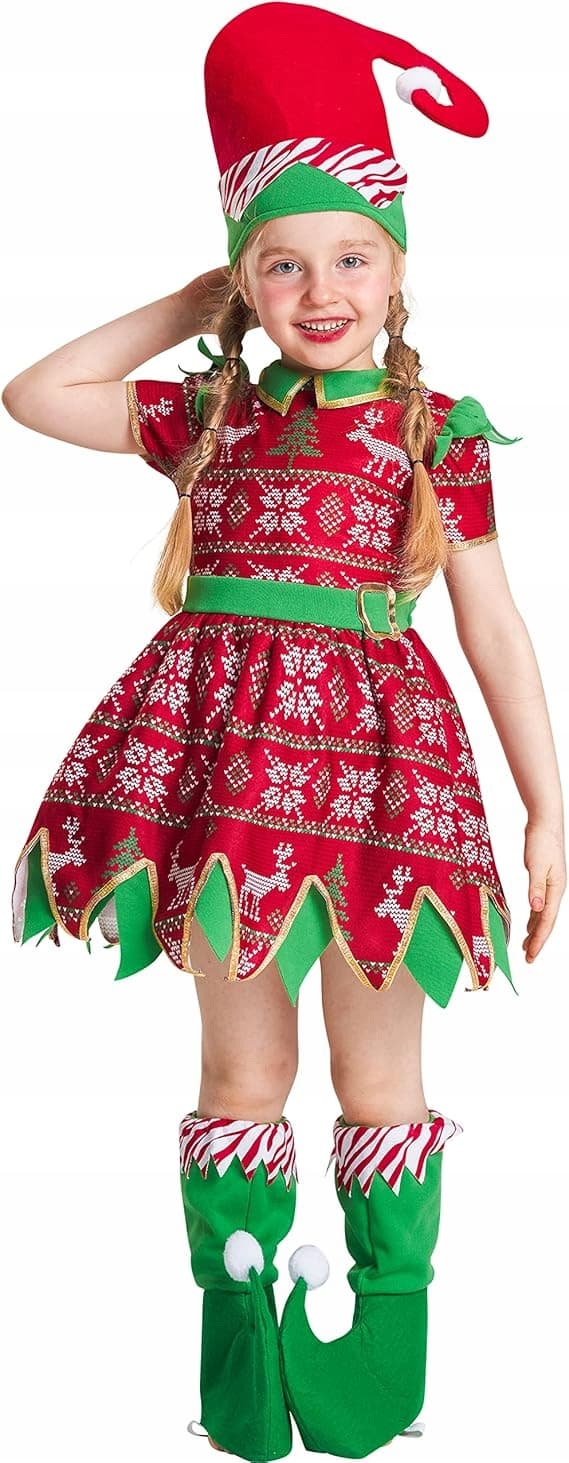 Jultomtekostym, julkarnevalkostym, 7-8 år, IKALI