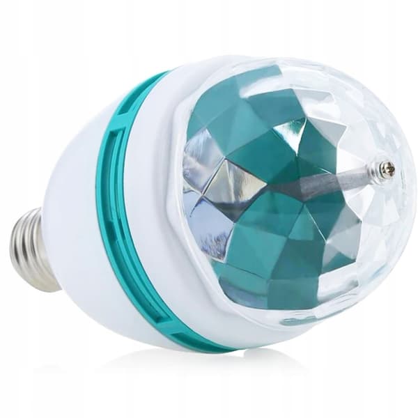 DISKOPÆRE ROTERENDE E27 RGB DISKOKUGLE
