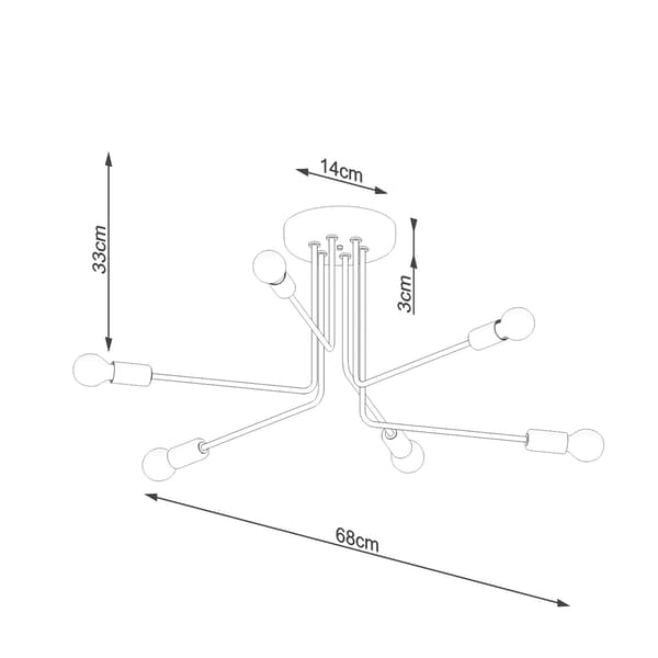 LOFTSLAMPE NOCTURNE 6 E27 SORT LUMILO 14.279.52
