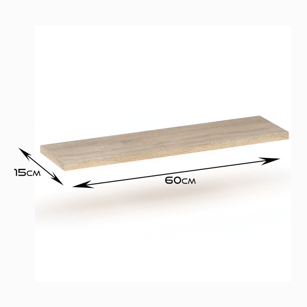 Hängande hylla Ek Sonoma för böcker 60 cm
