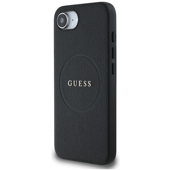 Guess Grained Ring MagSafe - iPhone 16e-skal (svart)