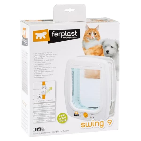 Ferplast Swing 9 hunde- og kattedør, 26,2 x 31,2 cm