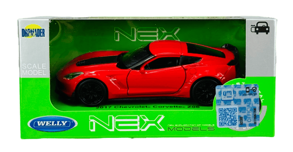 WELLY 2017 CHEVROLET CORVETTE Z06 PUNAINEN 1:34 43752