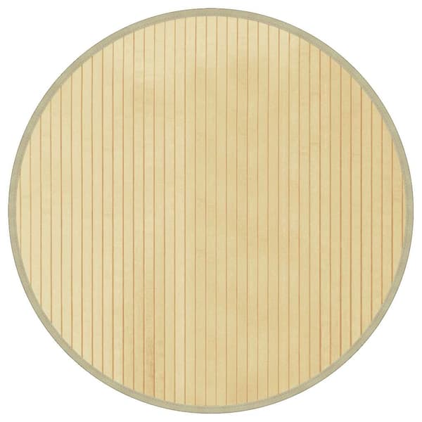 vidaXL Pyöreä matto vaalea luonnonvärinen 60 cm bambu