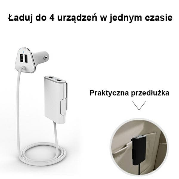 AWEI Autolaturi C-400 9.6A 4xUSB Nopea Valkoinen