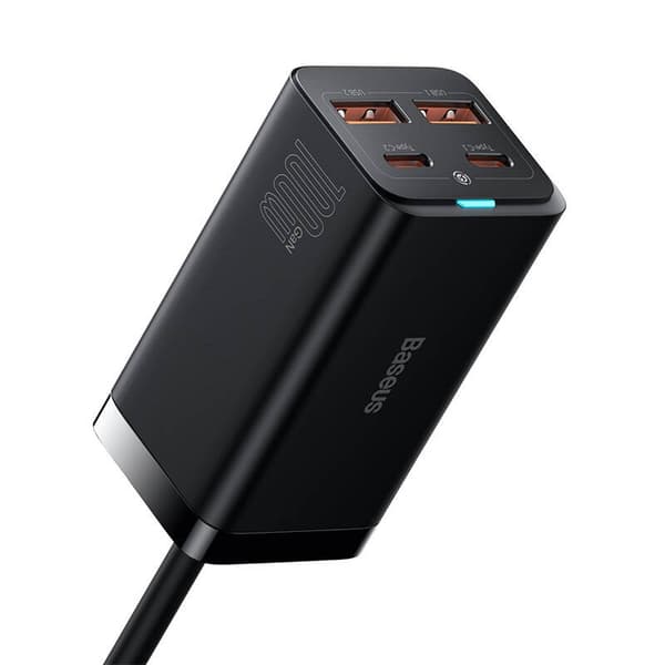 Baseus GaN3 Pro 2xUSB-C + 2xUSB Väggladdare, 100W (Svart)