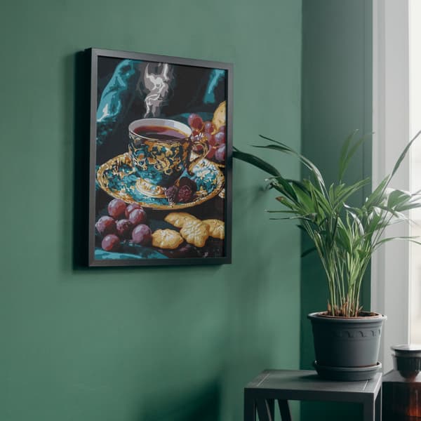 MALING EFTER TAL MED RAMME Billeder til maleri - Tyrkisk kaffe 40x50 cm