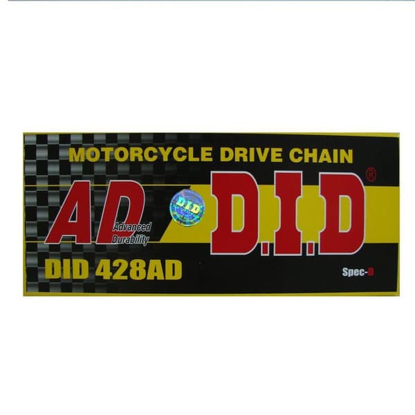 DID 428AD-124 drivkæde (124 led) UDEN O-ringe (åben + klips)