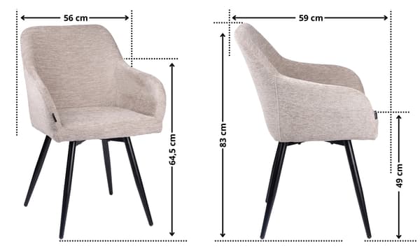 ESMO beigenvärinen verhoiltu pyörivä tuoli