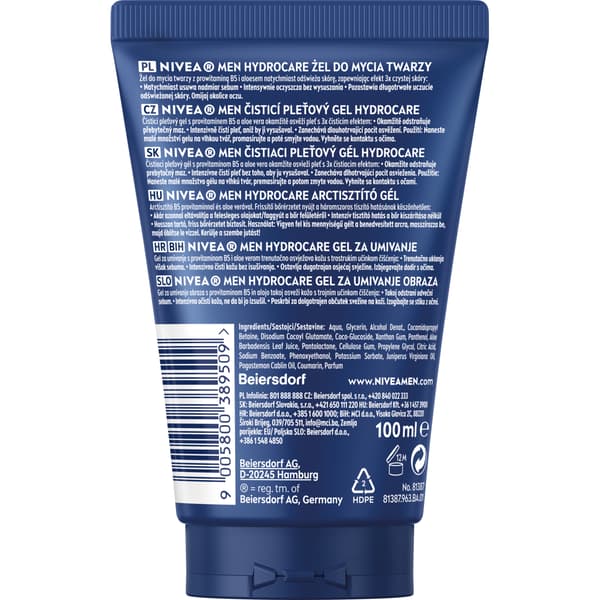 NIVEA MEN Protect&Care ansiktstvål gel 100 ml