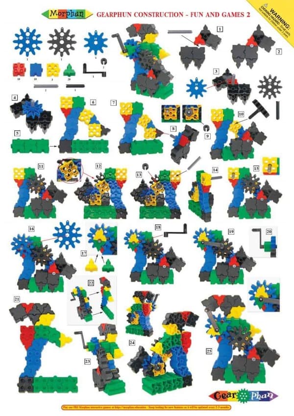 Morphun GearPhun Spel och Kul 186 Bitar - Byggklossar