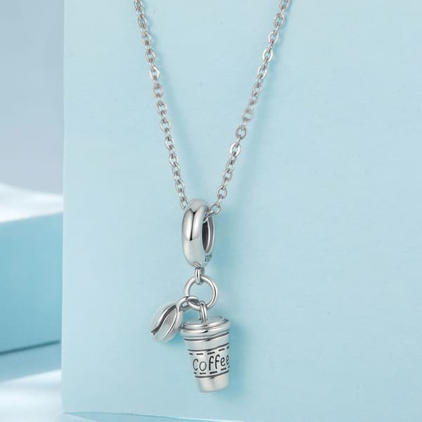 Silver kaffekopp berlock 925 silverarmband hänge