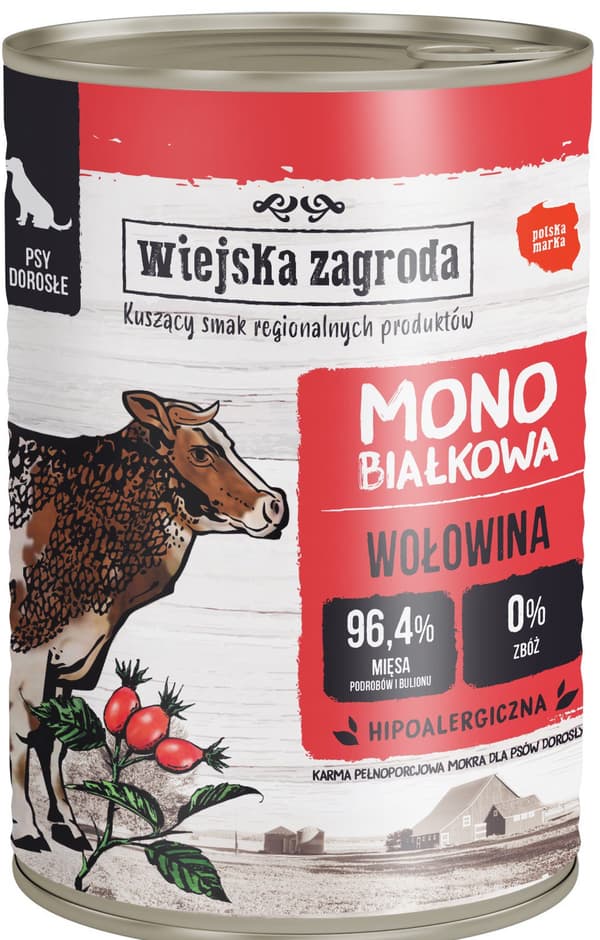 Wiejska Zagroda | Voksen | Mono-protein hundefoder 400g - Oksekød 400g