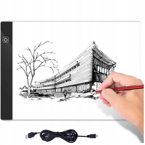 Belyst LED-ritbräda i A4-format STRADO tunn för ritning, kalkering och design