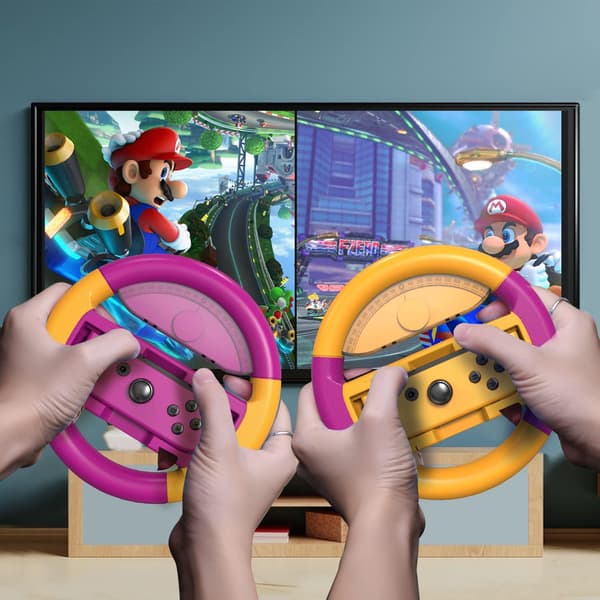 2X COODIO JOY-CON RAT TIL MARIO KART 8 DELUXE NINTENDO SWITCH OLED