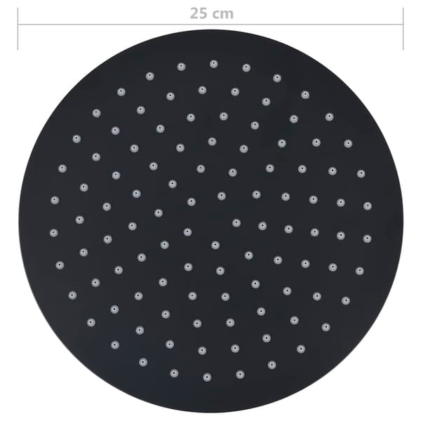 vidaXL brusehoved i stål 25 cm rundt sort