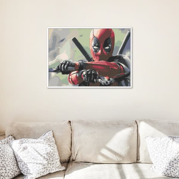 MALING EFTER TAL MED RAMME Malerier - Deadpool Marvel 50x40 cm