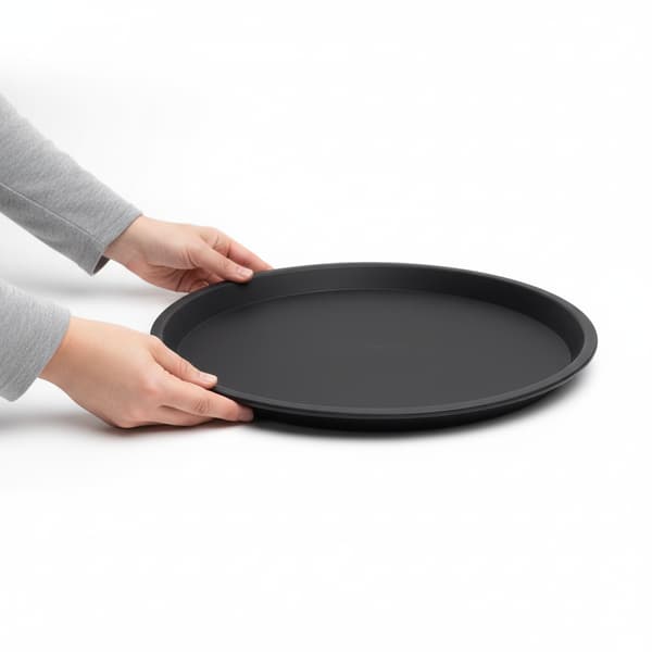 Halkfri svart rund köksbricka 41 cm