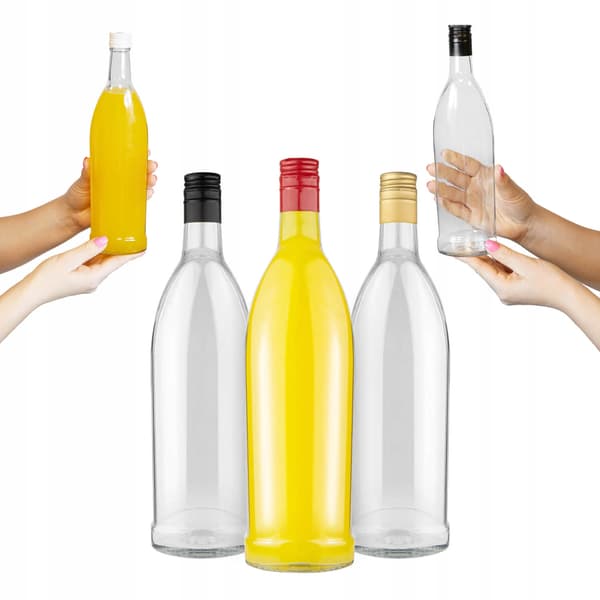 10x Iskra glasflaskor 500ml för alkohol, juice, vin, likörer, present