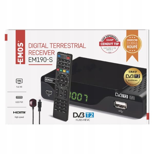 Digital marksänd TV-dekoder/mottagare DVB-T/T2 HD HEVC