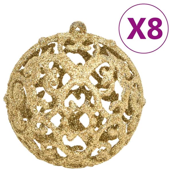 vidaXL julekuglesæt med 111 dele, guld, polystyren