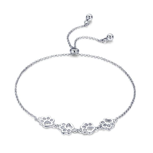 Silverarmband med klor och justerbar längd, 925 silver