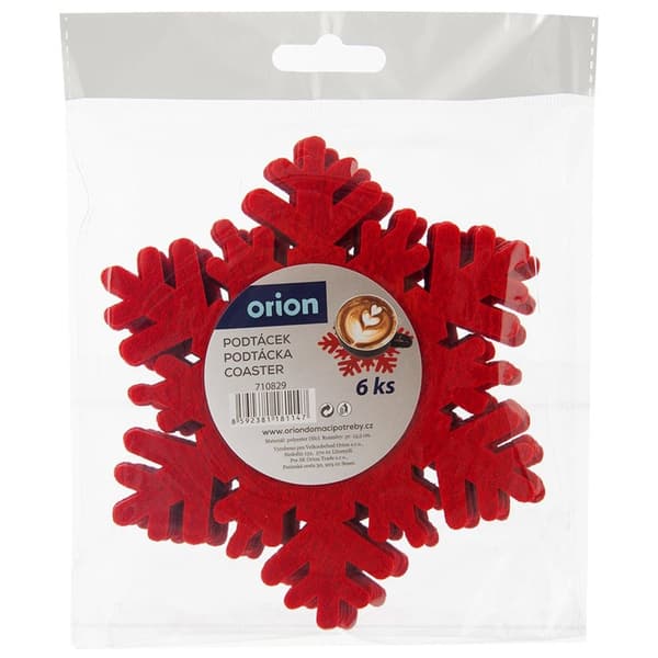 Underkopp filt röd 13,5 cm 6 st