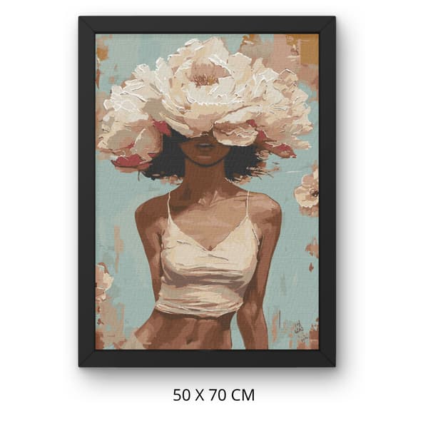 Mal efter tal billede med ramme Blomstrende skønhed 50x70 cm